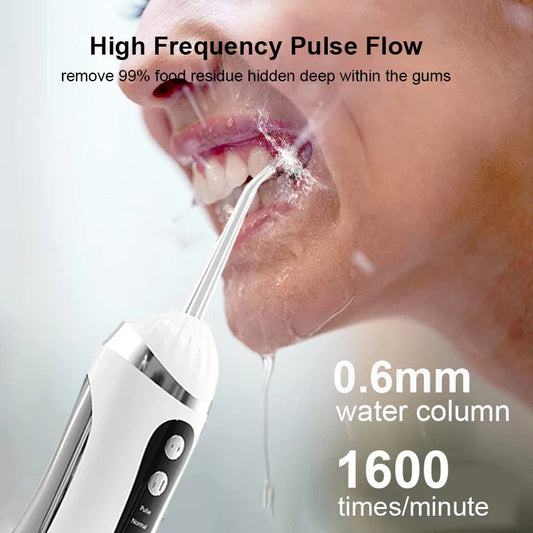 Electric oral irrigator 3 Cleaning Modes USB Rechargeable Waterproof IP65 Oral Irrigator 4 Nozzles Portable Dental Irrigators