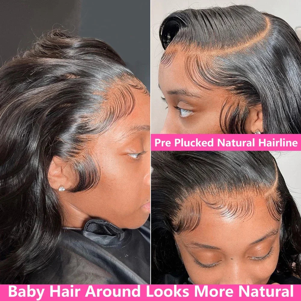 13x4 Body Wave Human Hair 13x6 Hd Lace Frontal Wigs 200 Density 46 Inch For Black Women Pre Plucked Wave Lace Frontal Wig
