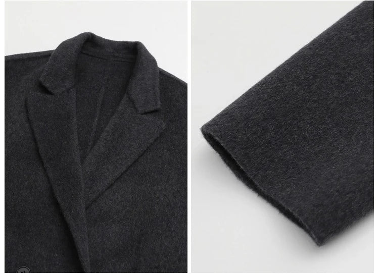 CHIC VEN New Women Woolen Coat Loose Solid Mid-length Double-sided Oversized Office Ladies Jackets Outerwear Autumn Winter 2026