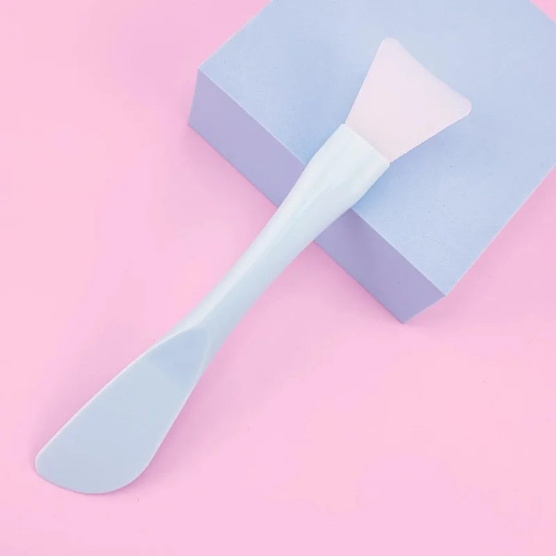 Dual-use Silicone Facial Mask Brush Soft Head With Scraper Integrated Mud Mask Brush DIY Skin Care Beauty Tools