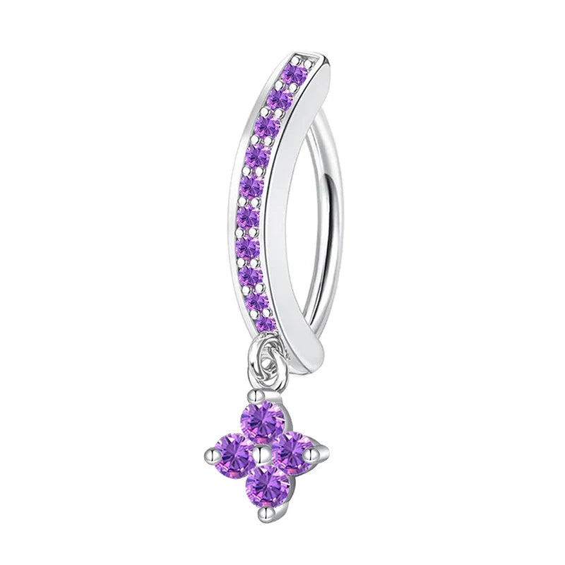 1PC Stainless Steel 14G Dangle Belly Button Ring for Women Heart Bow Reverse Hoop Clicker Navel Rings Body Piercing Jewelry