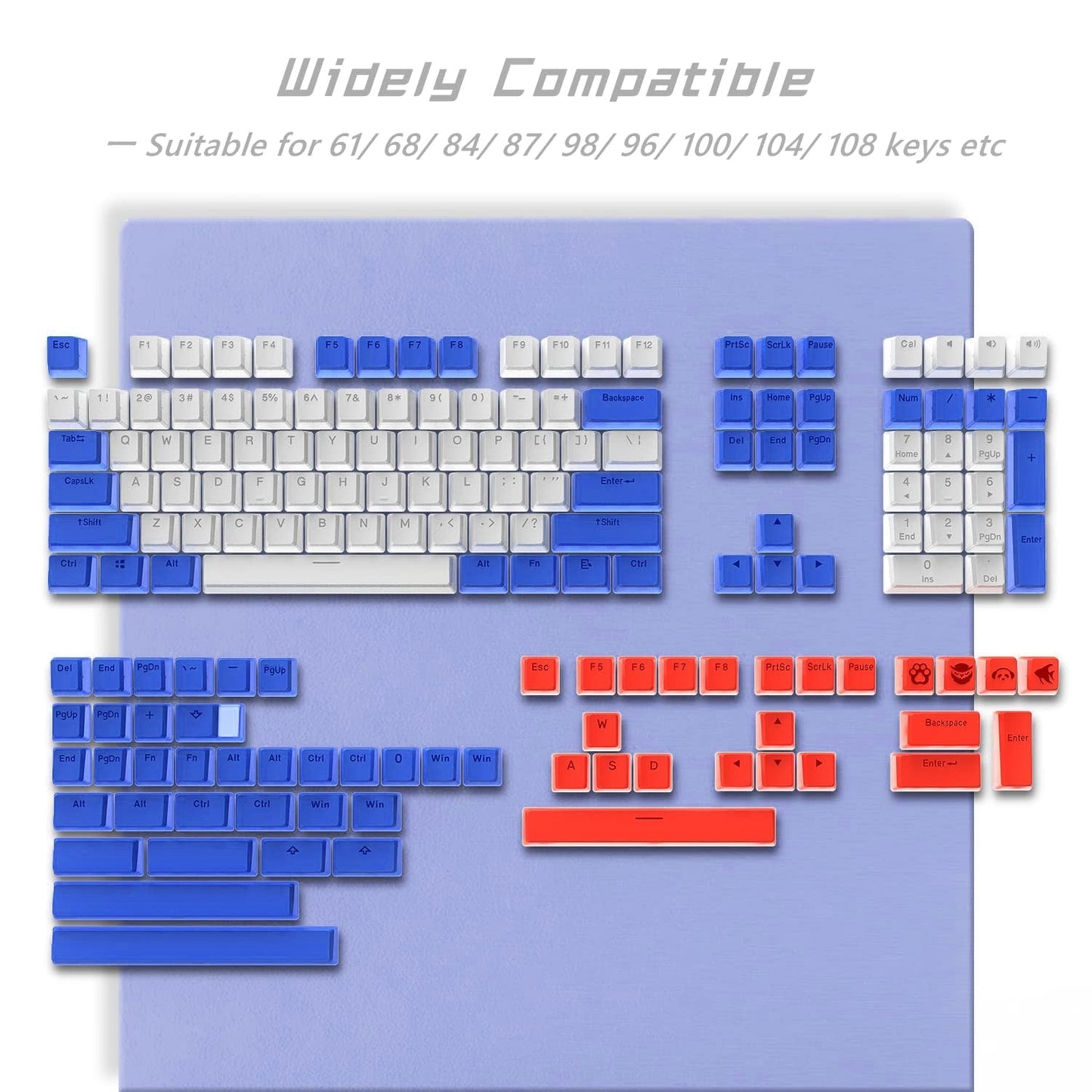 Pudding keycaps set with 165 keys