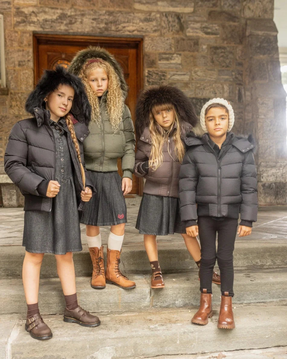 AP 2026 AW Winter down coat for kids High-quality white duck down coats waterproof fabric children outwear