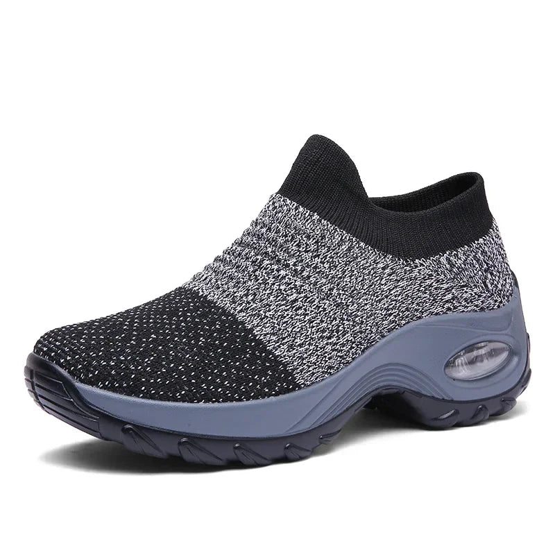 Women Sneakers Summer Fashion Black Sports Casual Shoes Breathable Mesh Lightweight Air Cushion Non-Slip Running Shoe Zapatillas
