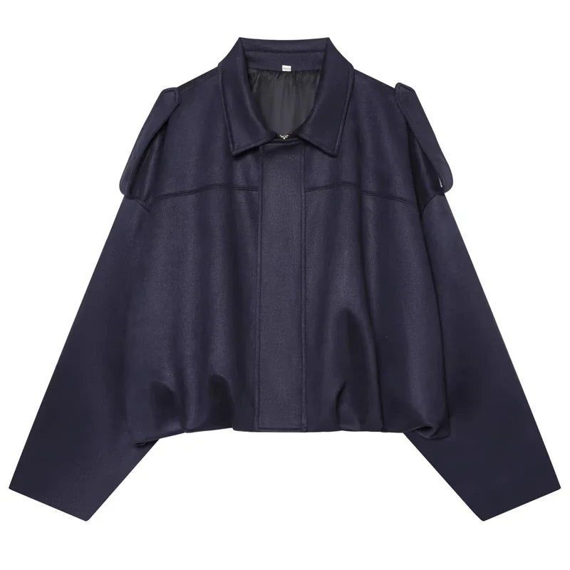 HXAO Women's Bomber Jacket Lapel Long Sleeve Zipper Suede Jacket Women 2025 High Street Cropped Racing Jackets Coats Outerwears