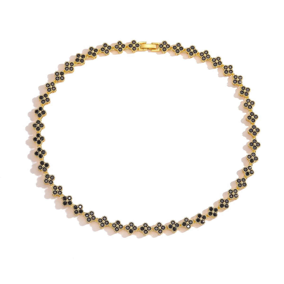 HECHENG,AAAAA Brass 18K gold-plated Flower Necklace Bracelet Jewelry Set ，for Christmas gift for women and best friend