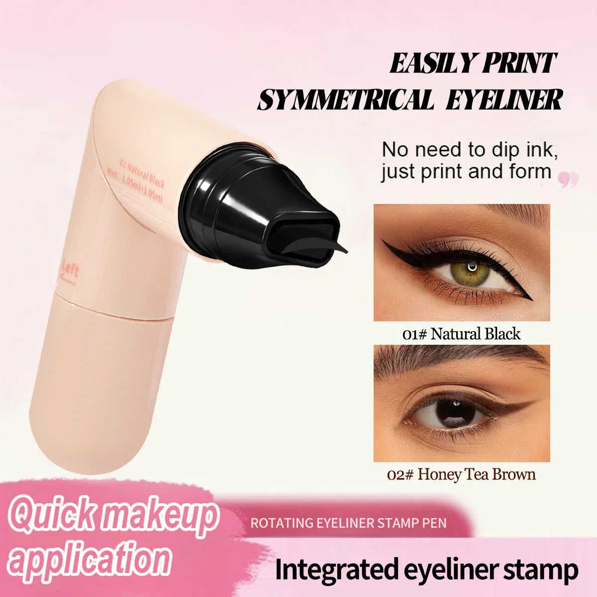 1 waterproof eyeliner pen, fast drying, durable, smooth and easy to color, can create a natural eye makeup