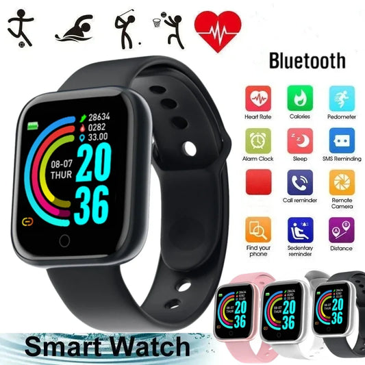 Men Watches Smart Watch For Women Fitness Heart Rate Monitor Sports Smartwatch Electronic Calory Music Control Y68 Bracelet Kids