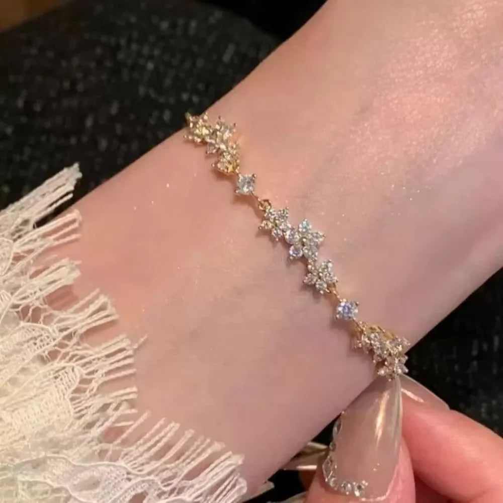 Pulling Bracelet Zircon Handmade Bracelet Zinc Alloy Bracelet Fashionable For Party Women Fashion Accessory
