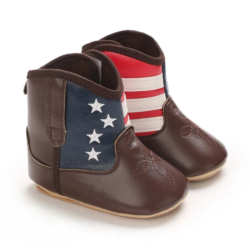 Baby Boys Girls Winter Boots 0-12 Months Western Denim First Walkers Warm Casual Fashion
