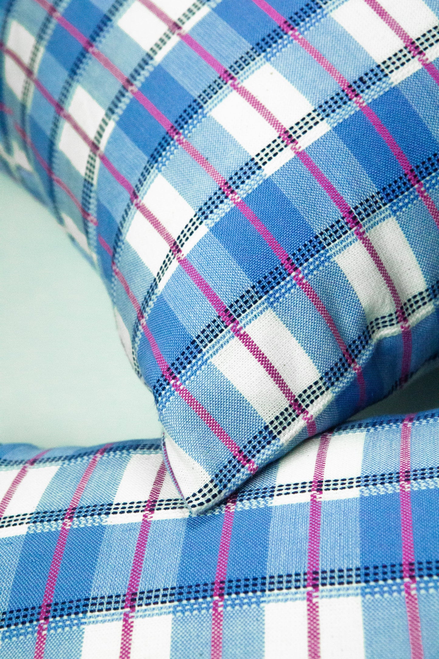 San Andres Gingham Blue & White Pillow