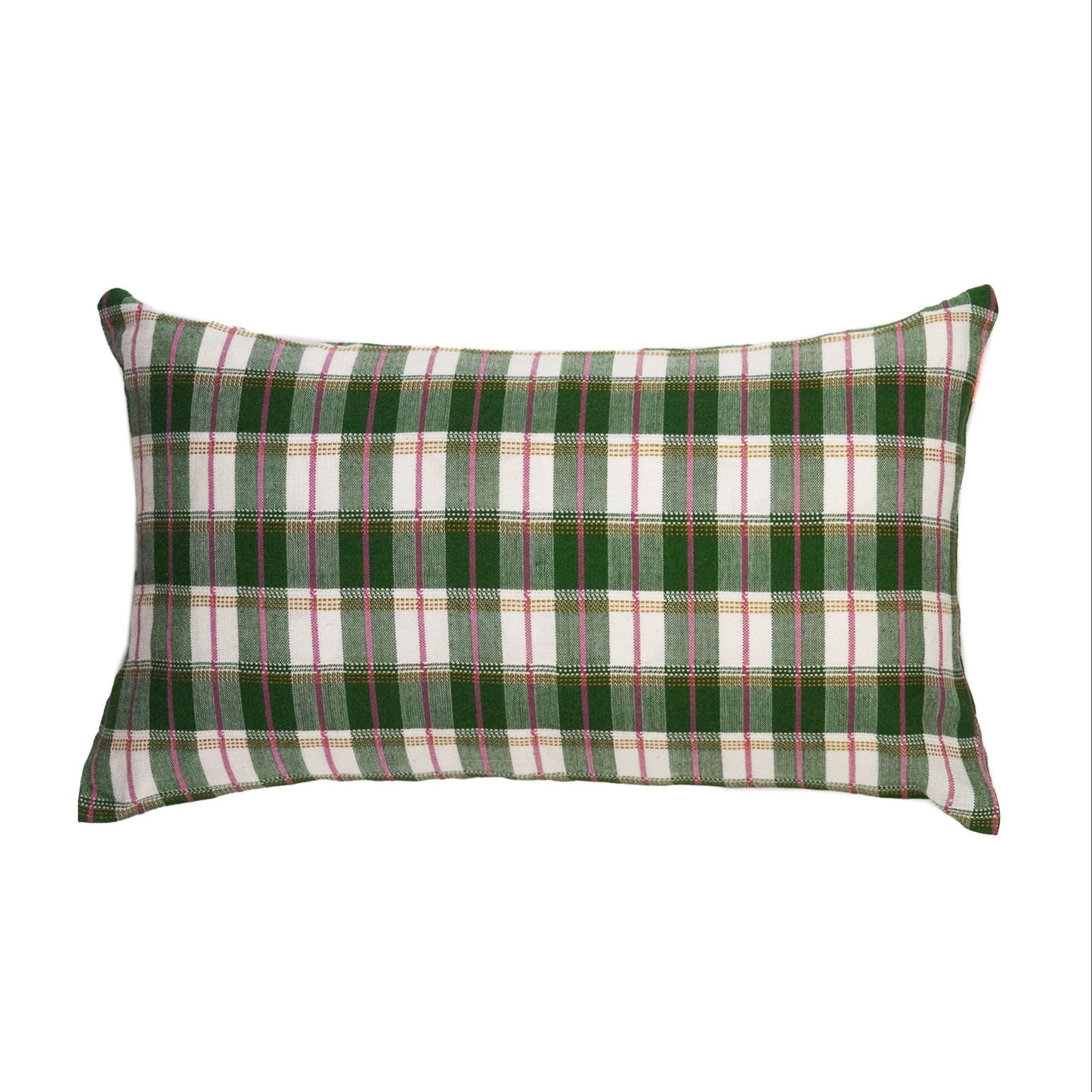 San Andres Gingham Green & White Pillow