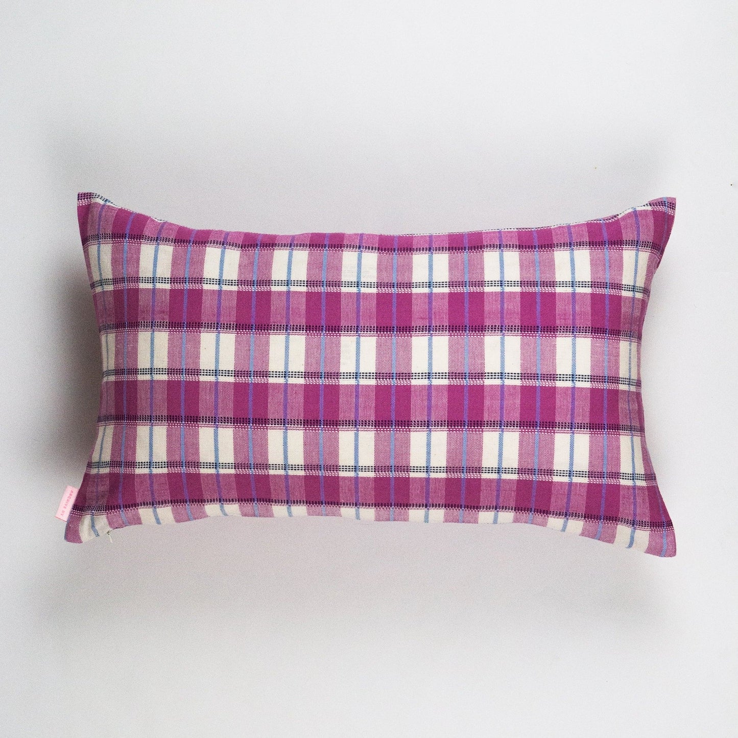 San Andres Gingham Pink & White Pillow