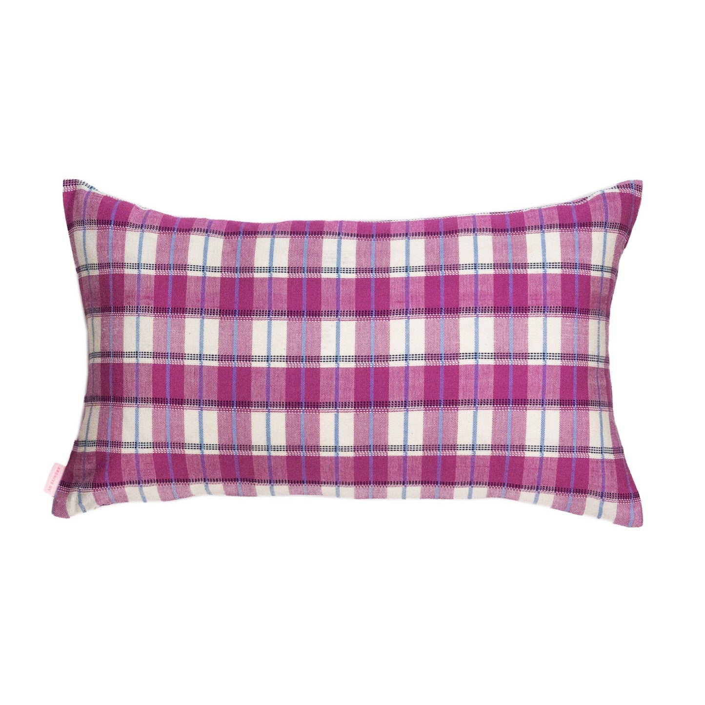 San Andres Gingham Pink & White Pillow