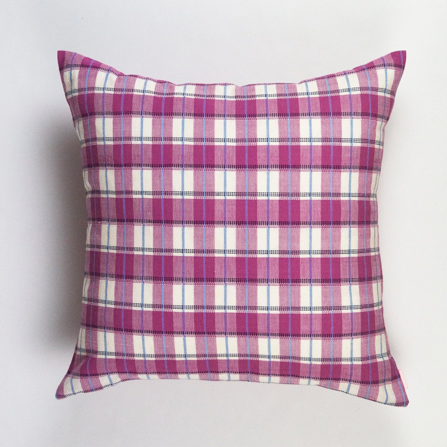 San Andres Gingham Pink & White Pillow
