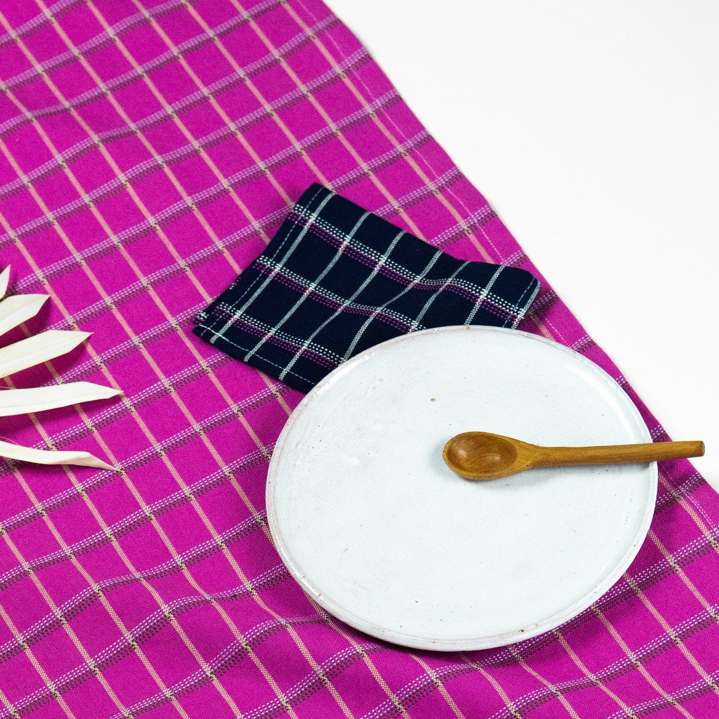 San Lucas Plaid Navy Cocktail Napkins Set of 4