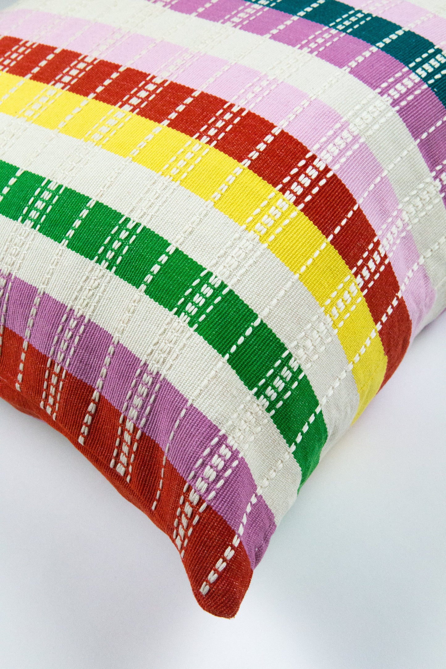 Santiago Rainbow Grid Pillow - 18"x18"