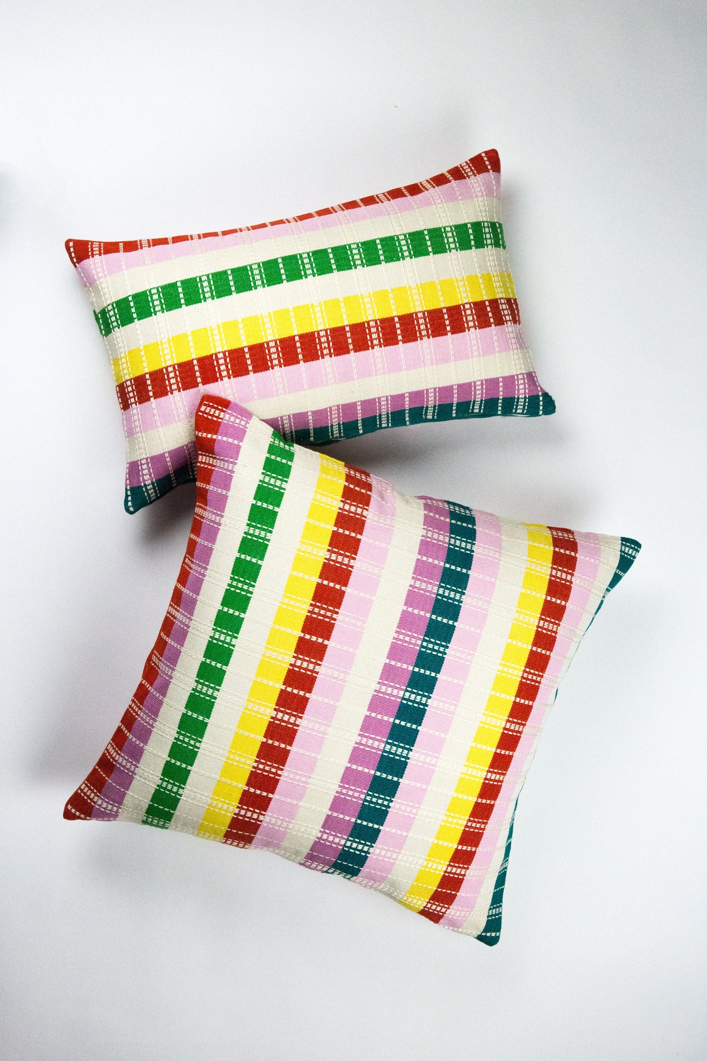 Santiago Rainbow Grid Pillow - 12" x 20"