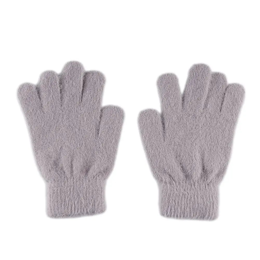 Winter Gloves Mink Velvet Five Finger Gloves Plush Warm Cold-proof Gloves Women Outdoors Cycling Solid Color Mittens