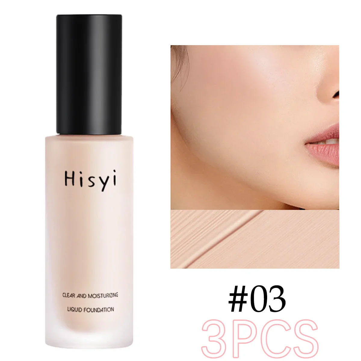 Liquid foundation naturally covers flaws without sticking powder, plain face cream, transparent foundation, conceals blemishes
