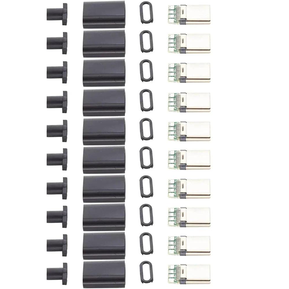 5/10 sets USB 3.1 Type C Connector Male Plug DIY Solder Wire USB C Male Adapter Cable for DIY Data Line Interface Male Socket