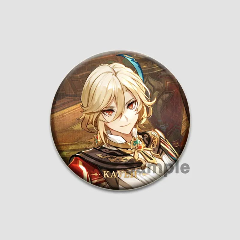 Genshin Impact Game Brooches 58mm Round Button Pins for Backpack Jackets Jewelry Cartoon Cosplay Badge Hutao Zhongli Xiao Badges