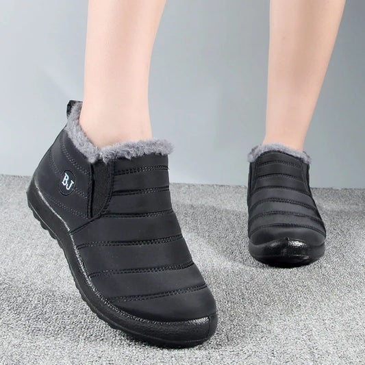 Snow Women Boots Fashion Unisex Shoes Slip On Platform Shoes For Women Ankle Boots Waterproof Plush Winter Shoes Botas Mujer
