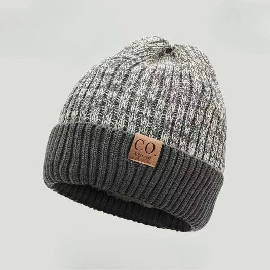 New Unisex Two-Tone Winter Hats for Men and Women - Stylish Fleece-Lined Knit Hats for Casual Winter Wear