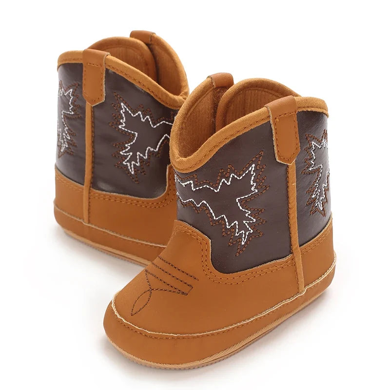 Baby Boys Girls Winter Boots 0-12 Months Western Denim First Walkers Warm Casual Fashion