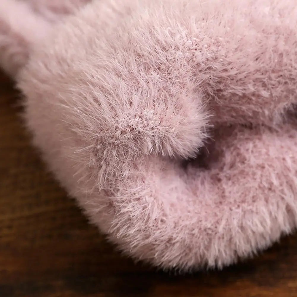 Winter Gloves Mink Velvet Five Finger Gloves Plush Warm Cold-proof Gloves Women Outdoors Cycling Solid Color Mittens