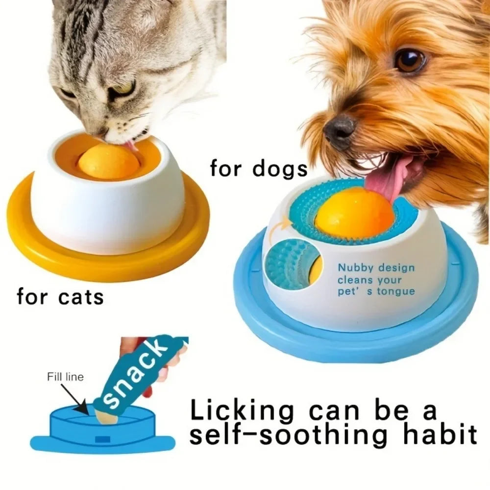 2-in-1 Slow Feeder Lick Mat Pet Puzzle Toy for Dog Cat