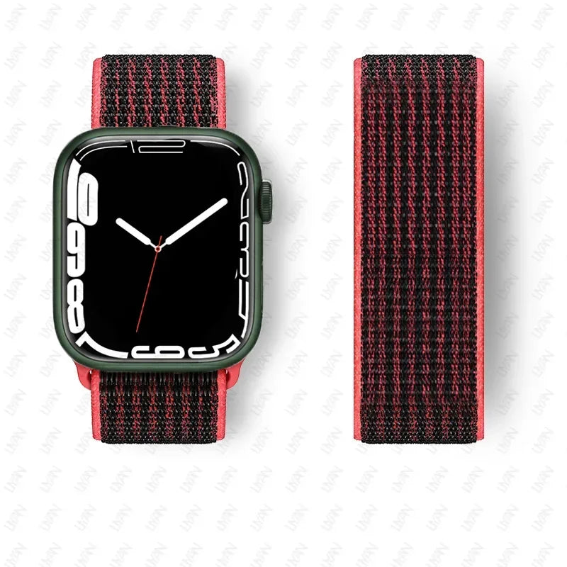 Nylon Sport loop Strap For Apple Watch Band 44mm 42/40mm 45mm  38/41mm pride Bracelet iwatch Ultra2 49mm Series 9 8 se 7 6 5 4 3