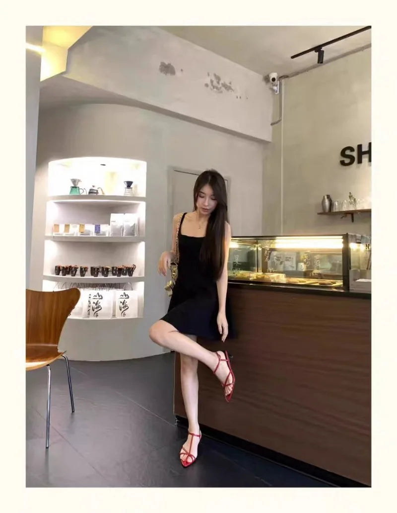 Women Sandal Summer New Fashion Narrow Band Ladies Gladiator Shoes Thin Low Heel Ankle Strap Dress Party Shoes