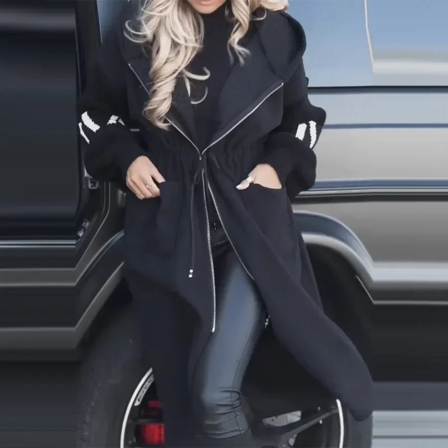 Spring Women Parka Jacket Coat Long White Hoodie Thick Warm Coats Female Spring New Elegant Casual Trendy Ladies Clothes