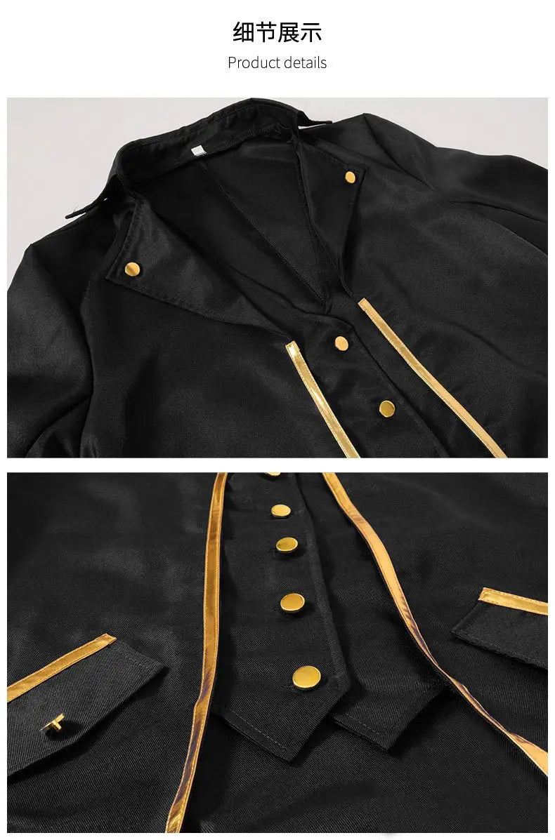 Men's Classic Medieval Vintage Tailcoat Halloween Cosplay Victorian Renaissance Style Steampunk Medieval Jacket Costume