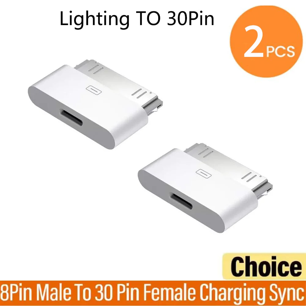 Lighting To 30Pin Adapter 8Pin Male To 30 Pin Female Charging Sync Converter for IPhone 4 4S IPad 2 3 IPod Touch Charger Cable