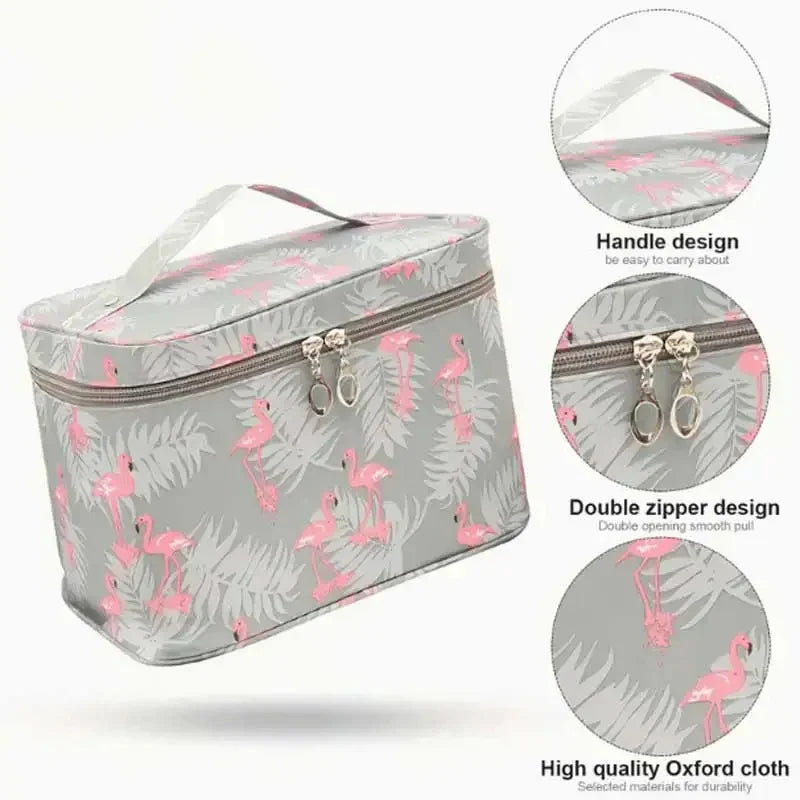 Large-capacity Makeup Bag with Multiple Compartments, Home and Travel Organizer for Toiletries and Cosmetics