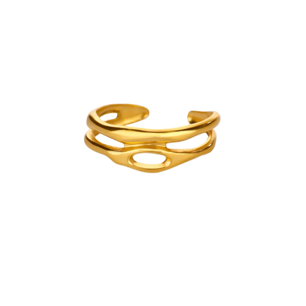 Stainless Steel Geometric Irregular Rings For Women Minimalist Open Adjustable Rings Daily Jewelry Wedding Anniversary Gifts