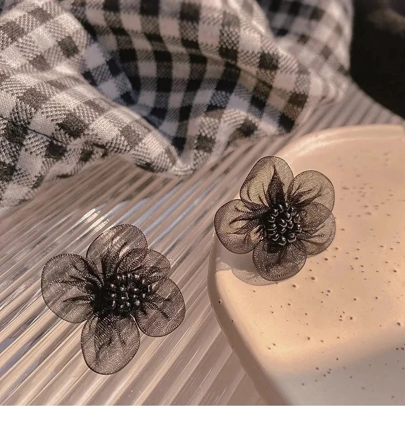 New Fashion Sweet Design Spring/Summer Blue Pink Enamel Flower Light Luxury High End Earrings Party Gifts for Women Jewelry