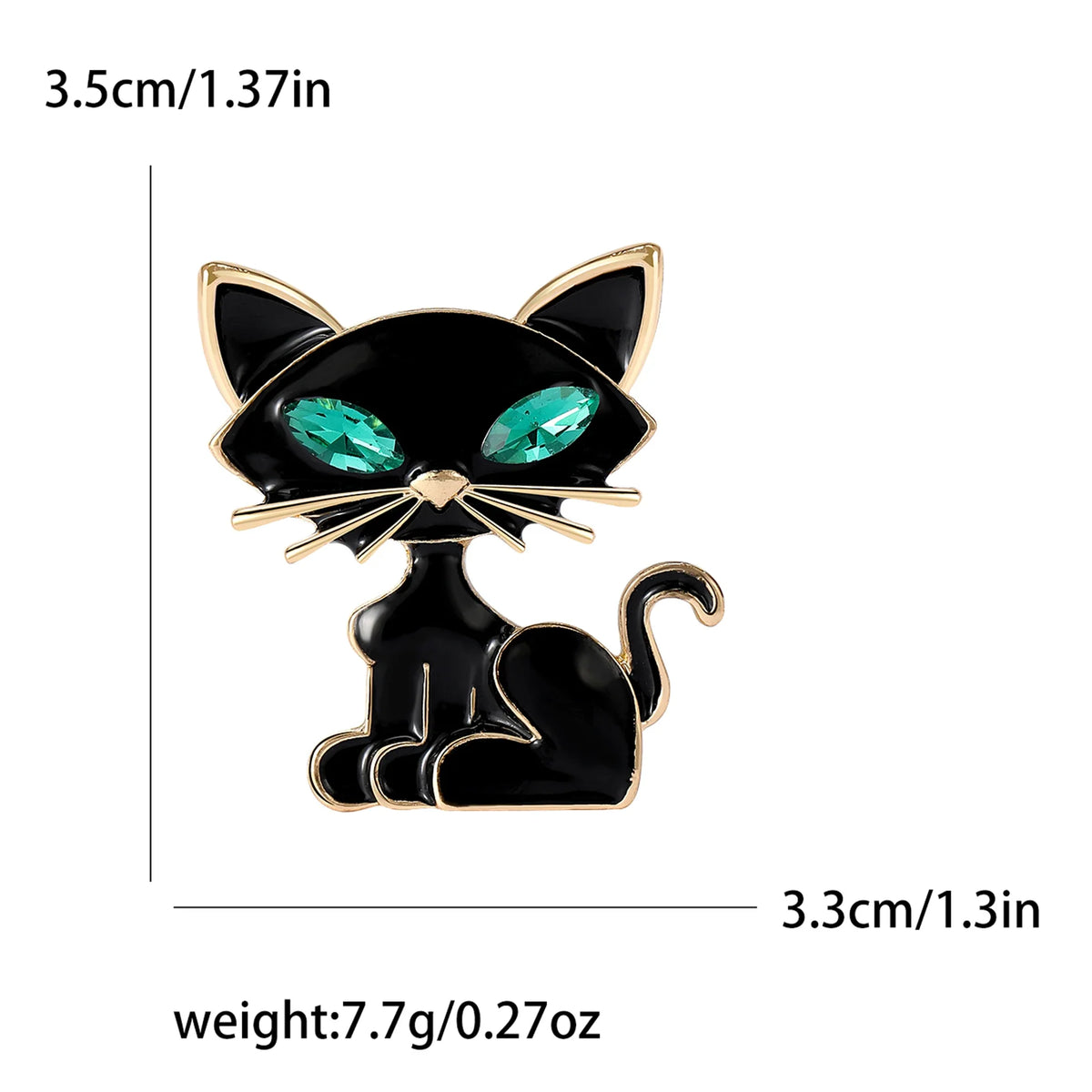 Classic Rhinestone Cat Brooches for Women Unisex Enamel Animal Pins Banquet Party Backpack Gifts Jewelry Accessories