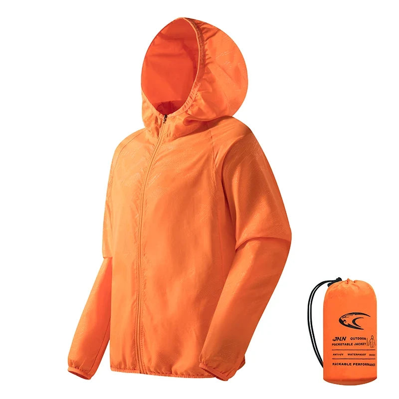LNGXO Men's Women's Waterproof Hiking Jacket Quick Dry Sun Protection Windbreaker Camping Hunting Climbing Outdoor Rain Coat
