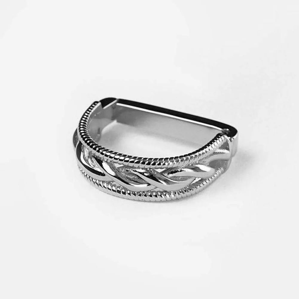 Creative Alloy D-shaped Tie Buckle Cuff Links Shirt Tie Pin Twists Tie Clip Accessories for Suit Mini Tie Knot Fixation Wedding