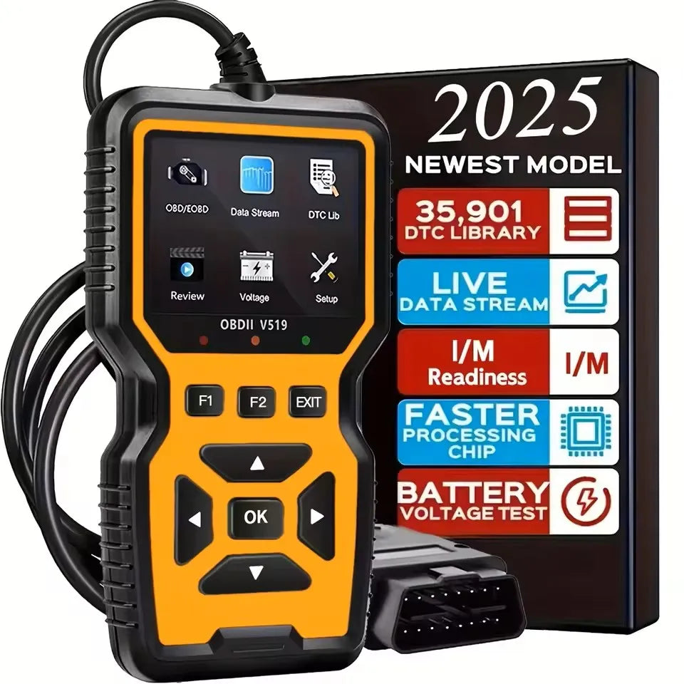 Scanner Code Reader Car Diagnostic Tool Engine Fault Code Reader for Turn V519 OBD2 Scanner Handheld Vehicle Inspection