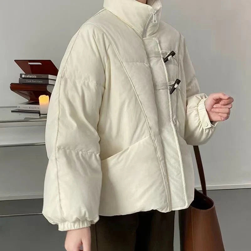 Women's Jacket New Korean Version Stand Collar Short Cotton-padded Jacket Thickening Warm Parkas Winter Vintage Coat