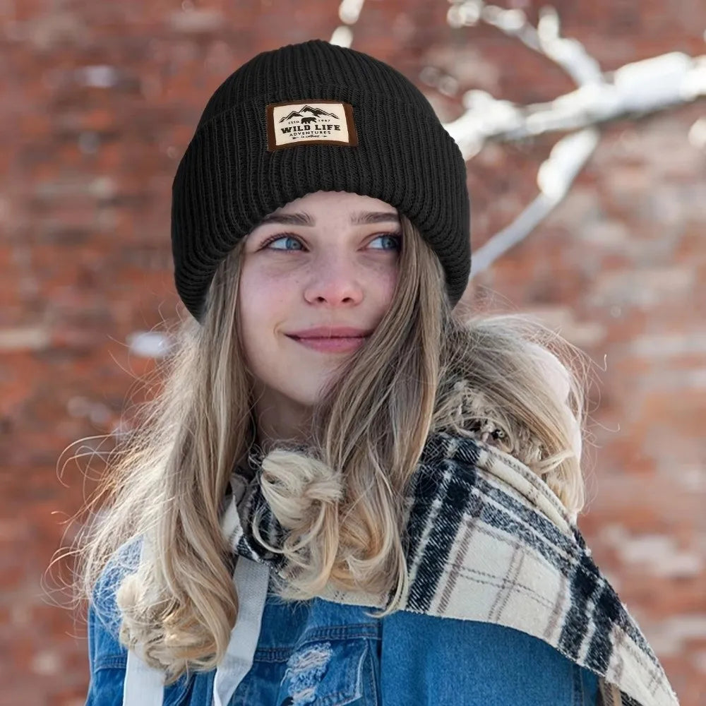 New Warm Outdoor Fleece Sports Hat Windproof Ear Protection Beanie Hats Knitted Thickened Winter Cap Men Women