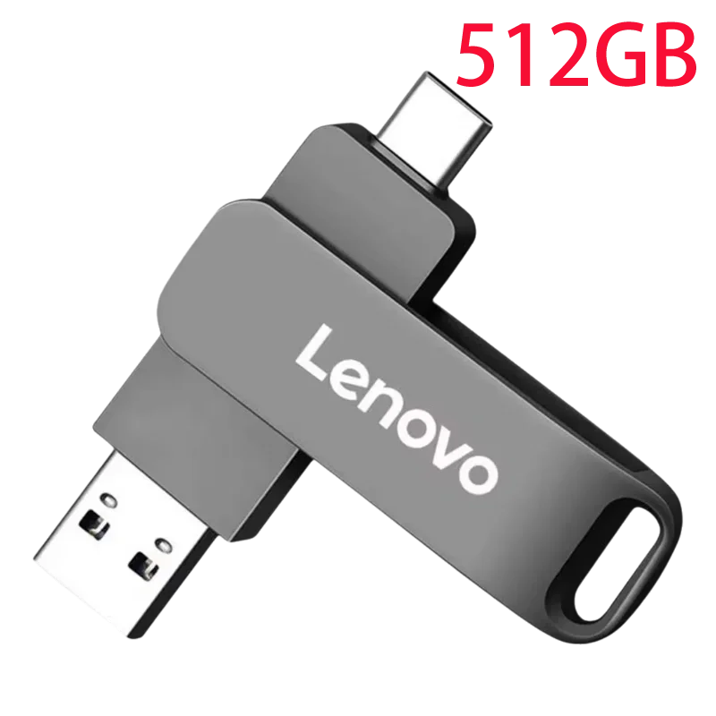 Lenovo USB3.2 USB Flash Drive 512GB OTG Pen Drive High Speed Type-C Flash Disk Real Capacity Metal Pendrive For Phone Computer