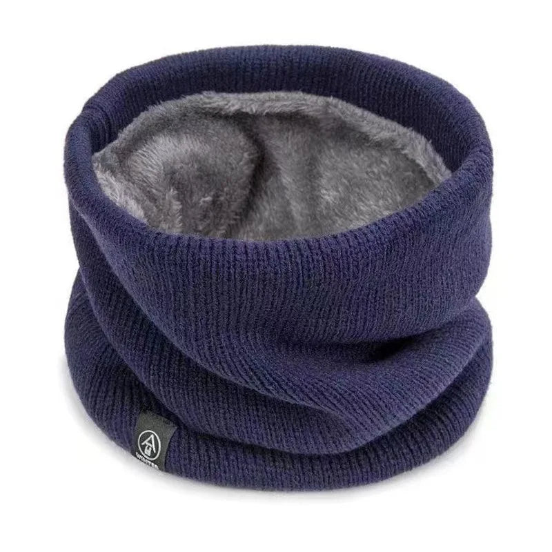 Winter Knitted Neck Warmer Thickened Plush Warm Scarf Windproof Cold Proof Men Women Outdoor Skiing Running Hiking Neck Cover