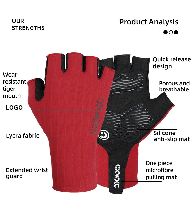 CXWXC Cycling Half Finger Gloves Men Women Breathable Anti-slip Glove Fitness Sport Training Gloves With Extended Wrist Guard