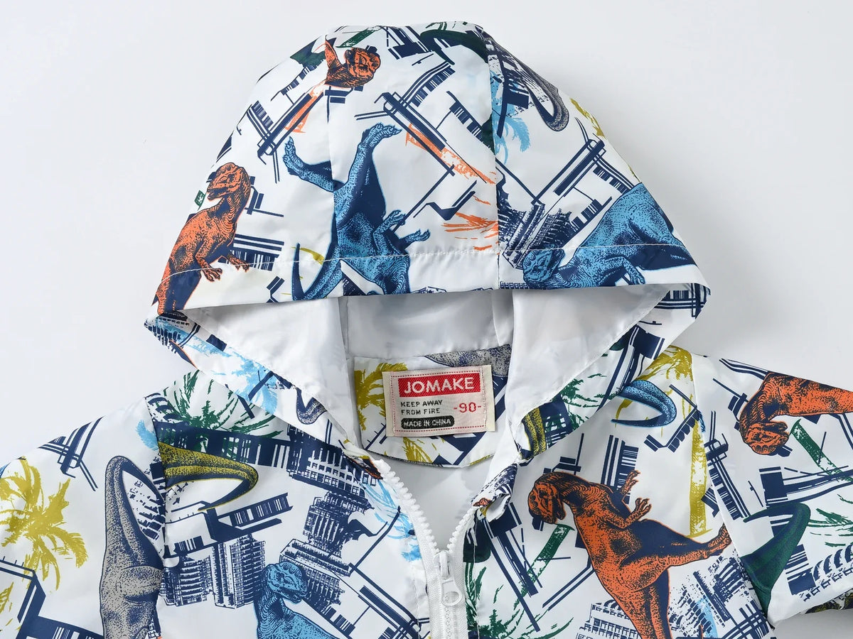 Spring and Autumn hooded thin jacket, fashionable and versatile, suitable for boys aged 1-7