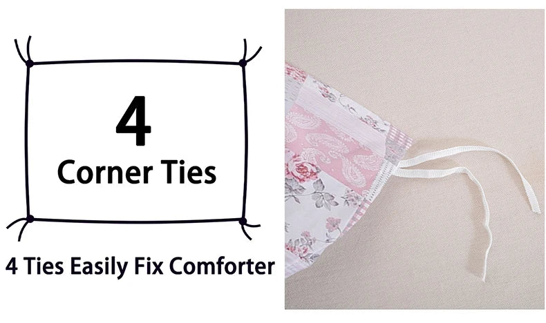 3pcs Splicing floral Pattern Duvet Cover Set, Soft Skin-Friendly Bedding Set Includes 1 Duvet Cover And 2 Pillowcases